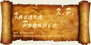 Kosara Popović vizit kartica